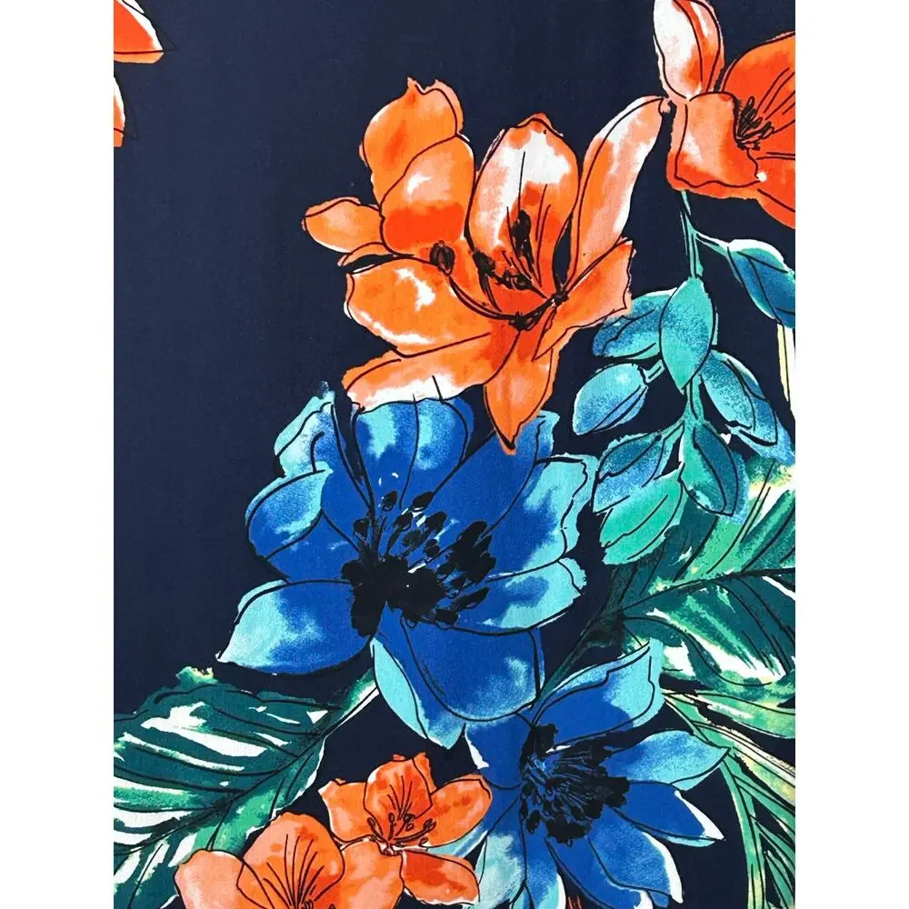 Tommy Bahama Tropical Shift Dress Small 3/4 Sleeve Resort Vacation Island Print